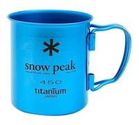 Snow Peak Titanio Ti-Single Wall - Taza (450 ml), color azul