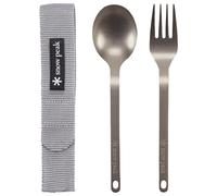 Snow Peak - Titanium Fork & Spoon Set de Titanio - Gris Gris one size