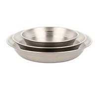 Snow Peak TW-021 - Juego de vajilla para Hombre, 4 Piezas, Acero Inoxidable, Ligero para Camping y Uso Diario, Fabricado en Japón, Plata, L
