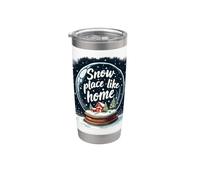 Snow Place Christmas Globe Cozy Winter Vaso térmico de acero inoxidable de doble pared