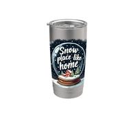 Snow Place Christmas Globe Cozy Winter Vaso térmico de acero inoxidable de doble pared