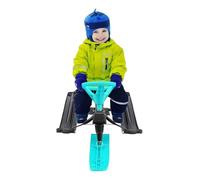 Snow Racer Sled 114 × 50 × 38 cm con frenos de pie dobles y manillar flexible y pedales antideslizantes - Trineo robusto para niños de 3 a 15 años y adultos de hasta 100 kg (verde)