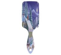 Snow Scene - Cepillo de masaje para el cabello azul y blanco, cepillo antiestático, cepillo para el cabello para mujer