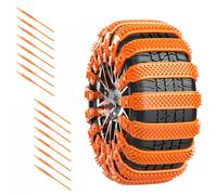 Snow Tire Chains for GMC Sierra 1500 2010-2025 Pickup 5-Seater, Reusable Car Snow Chains Tie Applicable Tire Sizes for 165-275mm,Black-8pcs(Orange,16pcs)