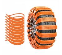 Snow Tire Chains for GMC Sierra 1500 2010-2025 Pickup 5-Seater, Reusable Car Snow Chains Tie Applicable Tire Sizes for 165-275mm,Black-8pcs(Orange,10pcs)