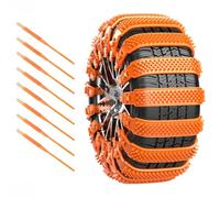 Snow Tire Chains for GMC Sierra 1500 2010-2025 Pickup 5-Seater, Reusable Car Snow Chains Tie Applicable Tire Sizes for 165-275mm,Black-8pcs(Orange,8pcs)