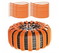 Snow Tire Chains for GMC Sierra 1500 2010-2025 Pickup 5-Seater, Reusable Car Snow Chains Tie Applicable Tire Sizes for 165-275mm,Black-8pcs(Orange,20pcs)