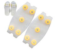Snow Traction Grippers - Ice Cleats for Winter Shoes | Silicone Construction 42g Lightweight, Transparent Black Options, Size Fits All, 10.7x5.5cm, Outdoor Jogging, Running and Mountaineering