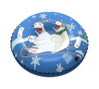 Snow Tube: cojín de esquí inflable, trineo de invierno al aire libre, paseo con doble asa | Diseño resistente al frío de PVC engrosado, juguete de seguridad con forma de oso para niños que se deslizan