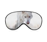Snow Wolf Sleep Mask Soft Blindfold Antifaz portátil con correa ajustable para hombres y mujeres