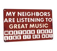 SNOWANG Decor 12'' x 8'' Funny Vintage Tin Signs Retro Metal Signs For Home Wall Backyard Cafes Bar Man Cave - My Neighbors Are Listening To Great