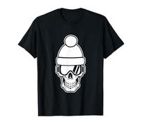 Snowboard & Skiing Funky Skull, Ski Apres, Montañas, Adulto Camiseta