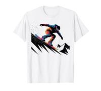 Snowboarder en Acción Arte Colorido Deportes de Invierno Camiseta