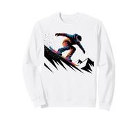 Snowboarder en Acción Arte Colorido Deportes de Invierno Sudadera