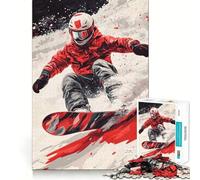 Snowboarder en acción, Rompecabezas de 1000 Piezas para Adolescentes, Mejora de la Memoria, Informal, Relajante, con Corte nítido, Arte y exhibición (38x26cm)