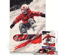 Snowboarder en acción, Rompecabezas de 1000 Piezas para Adolescentes, Mejora la Memoria, relajación Suave, Corte Premium, Sorpresa de cumpleaños (38x52cm)
