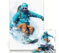 Snowboarder en acción, Rompecabezas de 1000 Piezas para Adolescentes, Mejora la Memoria, relajación Suave, Corte Premium, Sorpresa de cumpleaños (50x75cm)