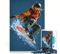 Snowboarder en acción, Rompecabezas de 1000 Piezas para Adultos, fortalece la Memoria, diversión Informal, Bordes limpios, Regalo clásico (38x52cm)