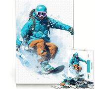 Snowboarder en acción, Rompecabezas de 1000 Piezas para Adultos, Juguete para ejercitar la Mente, Suave, Relajante, para armar, un Regalo Encantador (38x52cm)