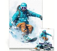 Snowboarder en acción, Rompecabezas de 1000 Piezas para Adultos, Juguete para ejercitar la Mente, Suave, Relajante, para armar, un Regalo Encantador (38x52cm)