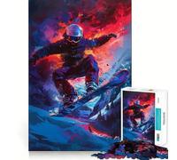 Snowboarder en los Alpes Rompecabezas para Adultos 1000 Piezas Fortalece la Memoria Alivia la ansiedad Bordes Suaves Sorpresa cálida (38x52cm)
