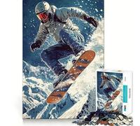 Snowboarder en Vuelo, Rompecabezas de 1000 Piezas para Adolescentes Fortalece la Memoria Divertido y Relajante Bordes Suaves Lista de Deseos de Papá Noel (50x75cm)