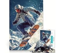Snowboarder en Vuelo, Rompecabezas de 1000 Piezas para Adolescentes, Mejora de la Memoria, Informal, Relajante, con Corte nítido, Arte para exhibición (50x75cm)