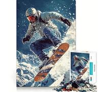 Snowboarder en Vuelo, Rompecabezas de 1000 Piezas para Adultos, Juego Mental, pasatiempo en casa, Bordes limpios, Bonito Regalo (38x52cm)