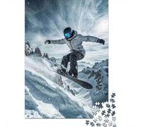 Snowboarder Salto de montaña 1000 Piezas Cartón Extra Grueso Paquete De Rompecabezas para Adultos Desafío Juego Educativo Decoración De Paredes Idea De Regalo 38x26cm/1000pcs