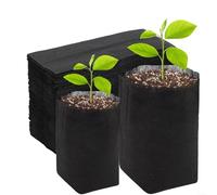 Snowchecking 100 bolsas para plantas, bolsas de vivero para plantas, bolsa de cultivo, contenedores de plantación profunda con agujeros de drenaje para jardín en casa (20 x 20 cm)