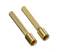 Snowchecking 2 fundas de núcleo de válvula extendida de latón, conjunto de vástago de grifo dentado para accesorios montados en la pared, 32 mm, 42 mm, 52 mm, 62 mm, acabado dorado (62 mm)