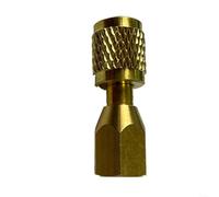 Snowchecking Adaptador de manómetro de aire acondicionado de latón FF1418, conector de conversión NPT de 1/8 a 1/4 SAE, para sistemas de refrigeración automotriz