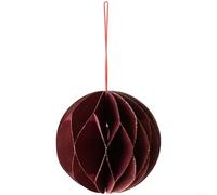 Snowchecking Adornos colgantes de papel plegables para árbol de Navidad, para diseño de panal, decoraciones navideñas para decoración de fiestas en crema, blanco, verde y rojo (D)