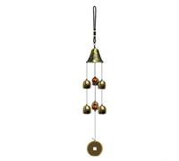 snowchecking Campana de viento de cobre, campana de dragón, campanillas de viento de metal, decoración de jardín al aire libre, adorno de granja, bendición de buena suerte, longitud total de 48 cm