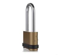 snowchecking Cerradura de combinación de grillete largo, candado resistente | Diseño de grillete extendido, cerradura combinada sin llave, acabado negro y bronce, se adapta a puertas grandes y puertas de