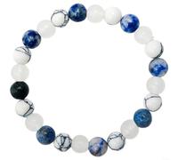 Snowchecking Combina turquesa blanca, piedra de lunares azules y mármol blanco, tanto para hombres como para mujeres, San Valentín, cumpleaños, para ella y para él