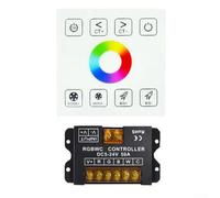 snowchecking Controlador de panel táctil RF de 30 A para tiras LED compatible con voltaje de entrada de CC 5 V a 24 V y con 27 efectos de iluminación dinámicos y estáticos (CW)