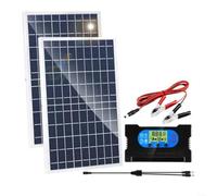 Snowchecking Controlador solar Dualchip de 10 W con configuración de panel y opciones de corriente de carga nominal de hasta 100 A para carga de vehículos eléctricos y móviles al aire libre (doble