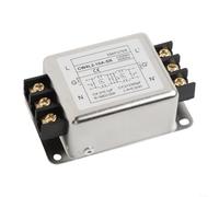 Snowchecking Filtro de fuente de alimentación monofásico de dos etapas de 250 V, aleación compacta para supresor de ruido EMI, para automatización industrial y comunicación de datos, 3A/6A/10A/20A