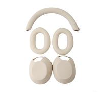 Snowchecking Funda protectora de silicona, para auriculares Sony WH-1000XM5, juego de cubierta completa, con almohadillas para los oídos y tapa para la diadema, piel suave antiarañazos, negro (metro