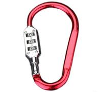 snowchecking Gancho de mosquetón en forma de D de aleación de aluminio, cerradura de combinación, clip de mochila para equipo de viaje, casco, cesta de bicicleta: código reajustable de 3 dígitos