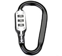 snowchecking Gancho de mosquetón en forma de D de aleación de aluminio, cerradura de combinación, clip de mochila para equipo de viaje, casco, cesta de bicicleta: código reajustable de 3 dígitos