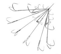 snowchecking Gancho de pesca de calamar de pulpo de acero inoxidable, 16 ganchos de doble capa con puntos para pesca en el mar, plateado, 36,5 x 6 cm