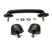 Snowchecking Hooke Road Hood Footman Loop & Parabrisas Bump Stop Set, para, para Jeep, para Wrangler JK 2007-2018, goma ABS Metal, negro