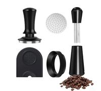 snowchecking Juego de 5 prensadores de café de 51 mm, acero inoxidable con ajuste de escala, embudo, filtro y alfombrilla