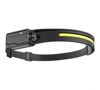 snowchecking Linterna frontal LED recargable con detección de onda manual 3 tipos de luz IPX5 construcción impermeable para aventuras y tareas al aire libre (H300 negro)