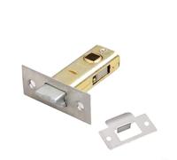 snowchecking Pestillo tubular de latón pulido, mecanismo de pestillo de puerta, herrajes internos para puertas de madera, placa frontal de borde radial para una fácil instalación, incluye combinación
