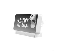 Snowchecking Reloj despertador de proyección digital con pantalla giratoria de 180°, proyector LED alimentado por USB, para techo o pared, pantalla de repetición y temperatura, mesita de noche