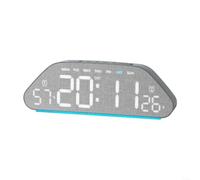 Snowchecking Reloj digital LED con luz nocturna, pantalla de atenuación automática que muestra la hora, fecha, temperatura, 3 niveles de brillo, modo de sueño, para escritorio de dormitorio, amarillo