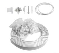 snowchecking Riel flexible para cortina de techo, sistema de riel curvado, riel divisor de habitación, riel reforzado con metal de PVC flexible para ventana de bahía, ducha de caravana, kit blanco de